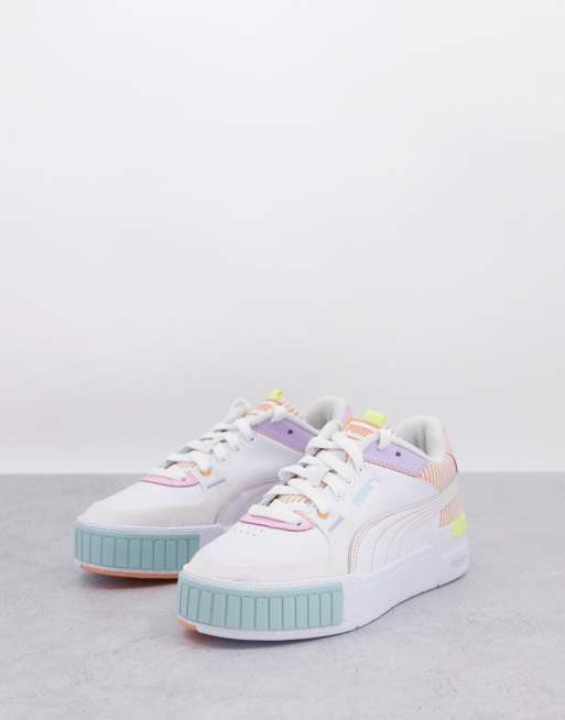 Puma Cali Sport Sneaker in WeiB Bunt mit Patchwork Design exklusiv bei ASOS