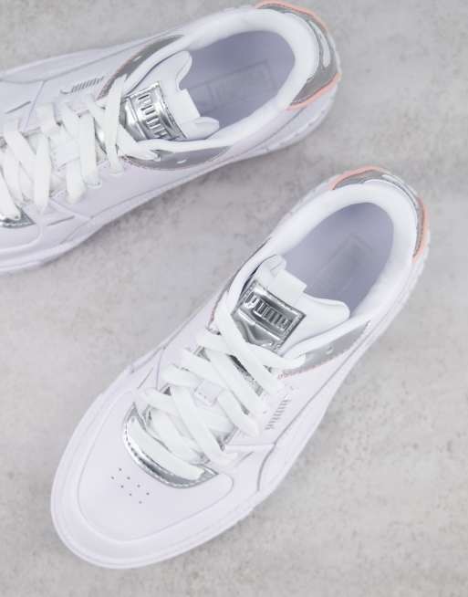 Puma Cali Sport Sneaker in WeiB und Silber exklusiv bei ASOS