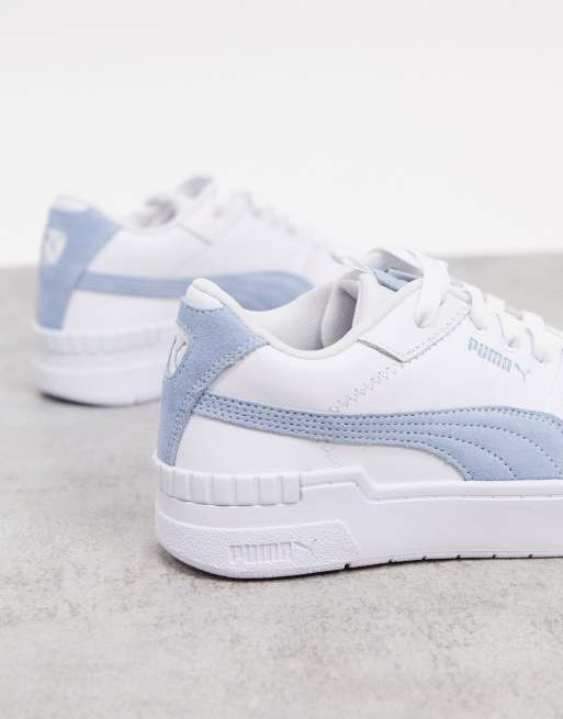 Puma Cali Sport chunky trainers in white and coral, ASOS