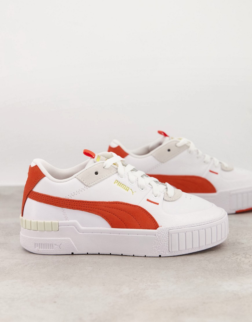 Puma Cali Sport sneakers in white and coral