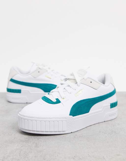 Puma Cali Sport sneakers in white and green