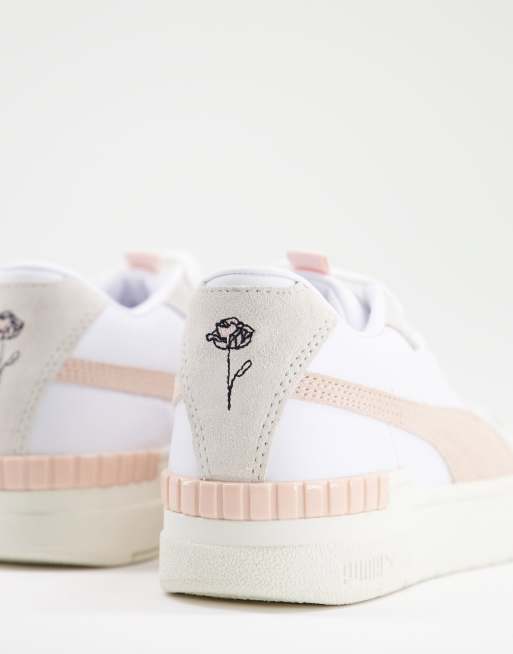 Puma Cali Sport sneakers in white and pastel pink