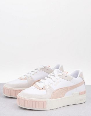 Puma Cali Sport sneakers in white and pastel pink