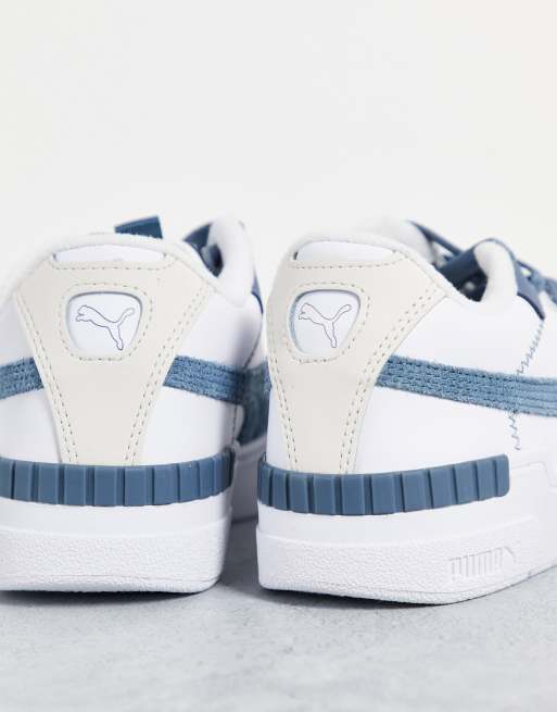 Puma Cali Sport sneakers in white and petrol blue