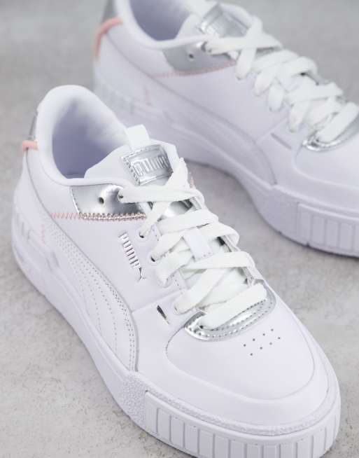 PUMA Cali Sport sneakers in white and silver - Exclusive to ASOS