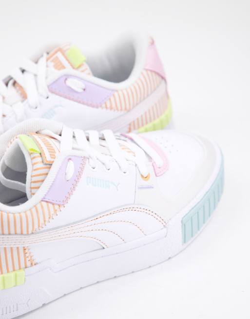 Puma Cali Sport in white with patchwork details - exclusive to |