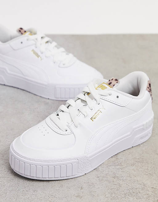 Puma Cali Sport sneakers in white with cheetah detail - exclusive to ASOS