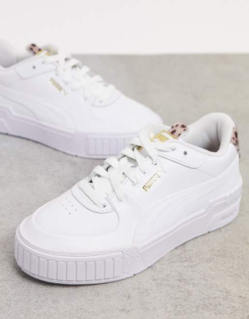 Puma Cali Sport sneakers in white with cheetah detail - exclusive to ASOS