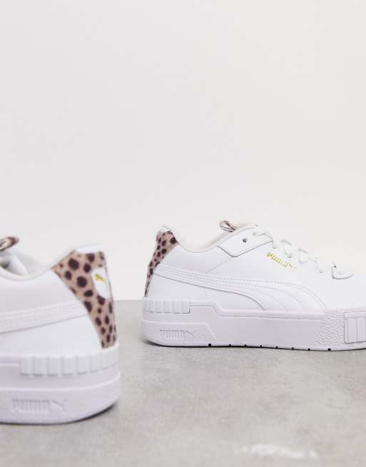 Puma Cali Sport sneakers in white with cheetah detail - exclusive to ASOS