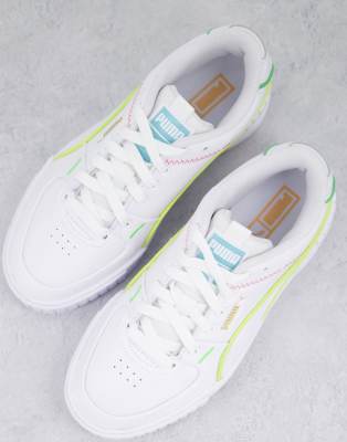 neon and white sneakers