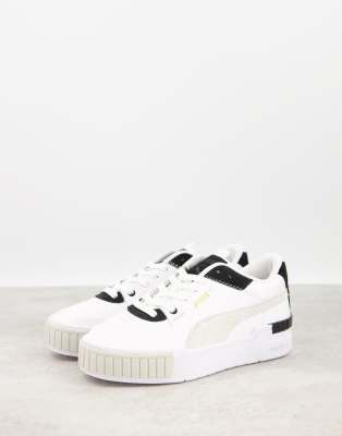 Puma - Cali - Sport - Sneakers met dikke zool in wit met zwart | ASOS