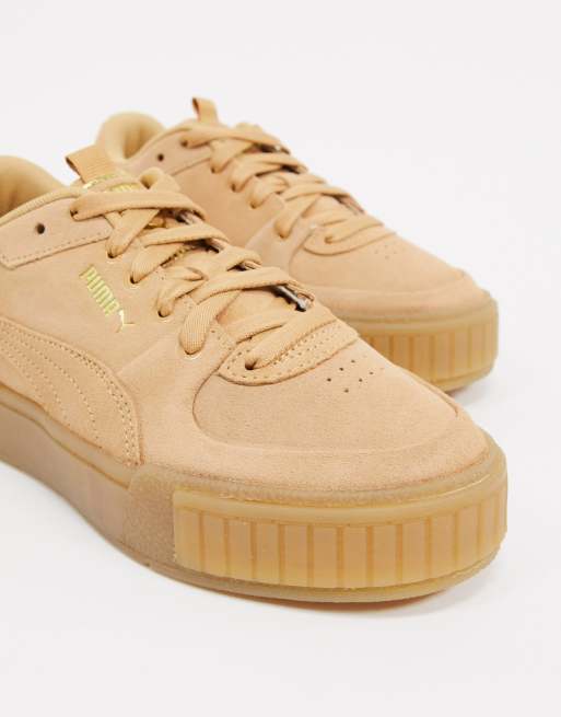 Puma Cali Sport tonal gun sole sneakers in tan exclusive to ASOS