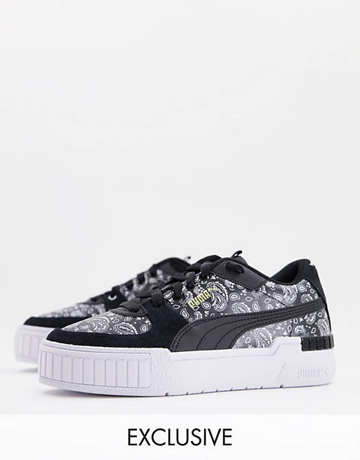 Puma Cali Sport trainers in black and paisley print