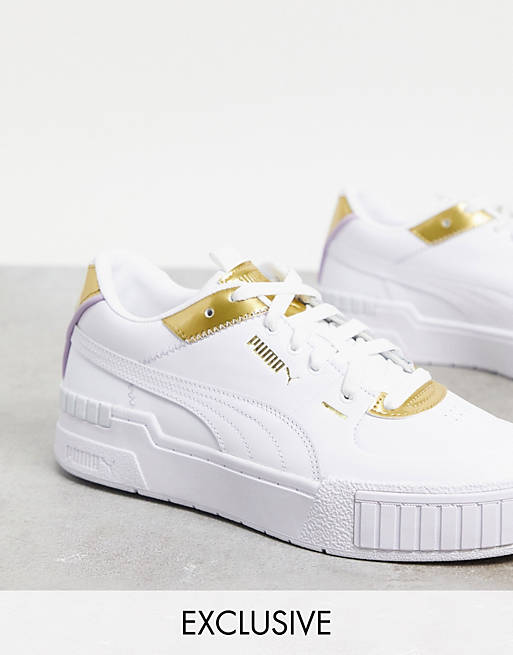 Puma Cali Sport trainers in white and gold - exclusive to ASOS
