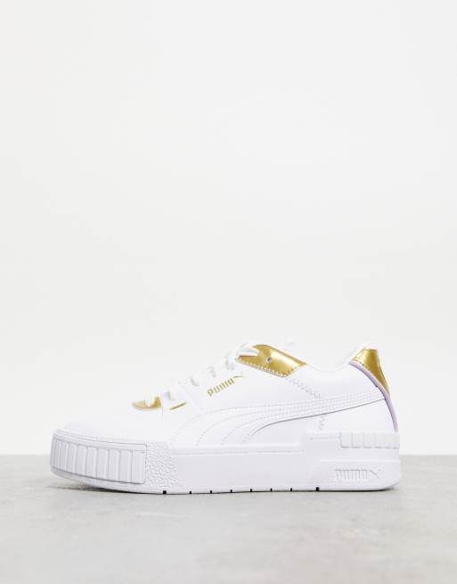 White and store gold puma trainers