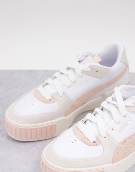 Puma Cali Sport trainers in white and pastel pink