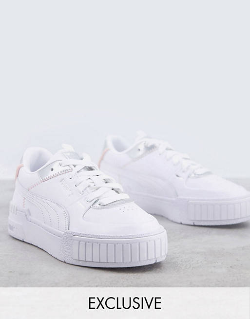 Puma Cali Sport trainers in white and silver - exclusive to ASOS
