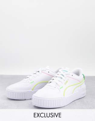 white neon trainers
