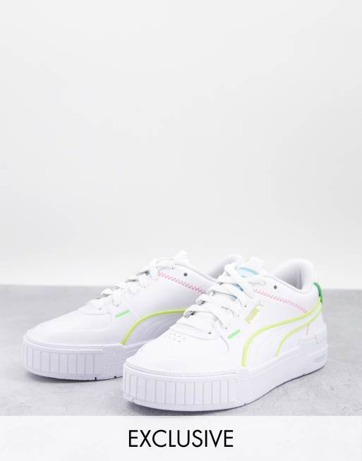 White and neon store trainers