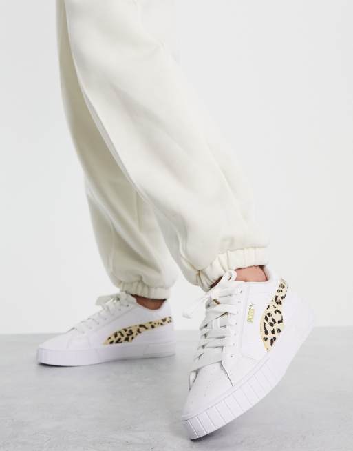 Puma Cali Sport sneakers in white with cheetah detail - exclusive to ASOS