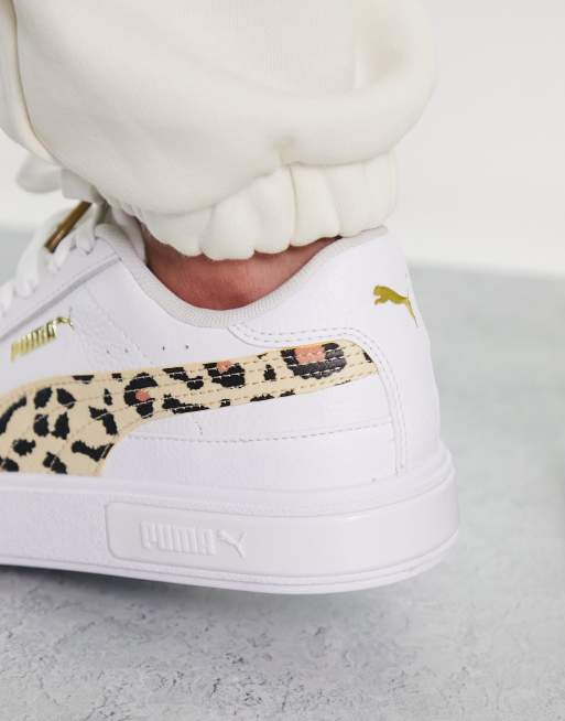 Puma Cali Sport sneakers in white with cheetah detail - exclusive to ASOS