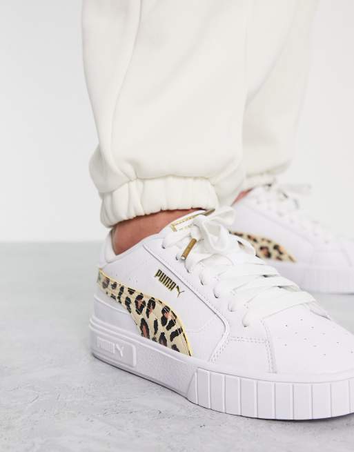 Puma Cali Sport sneakers in white with cheetah detail - exclusive to ASOS