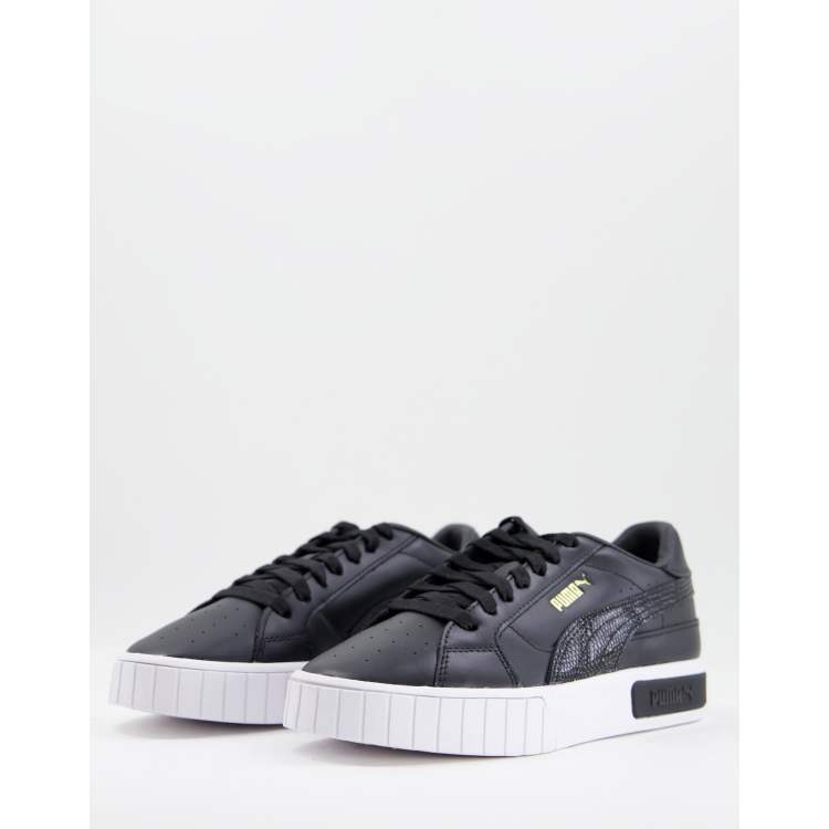 Puma Cali Star Snake sneakers in black and white