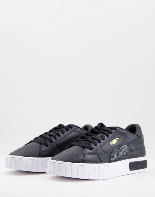 Puma Cali Star Snake sneakers in black and white