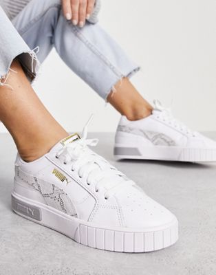 Puma Cali Star Snake trainers in white | ASOS