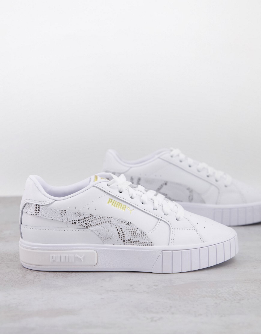 PUMA Cali Star sneakers in white and snake