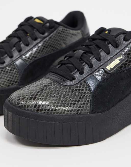 Black puma wedge sneakers sale