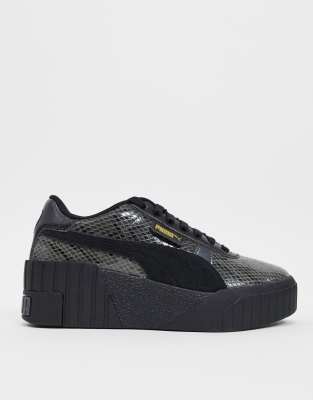 puma cali wedge black