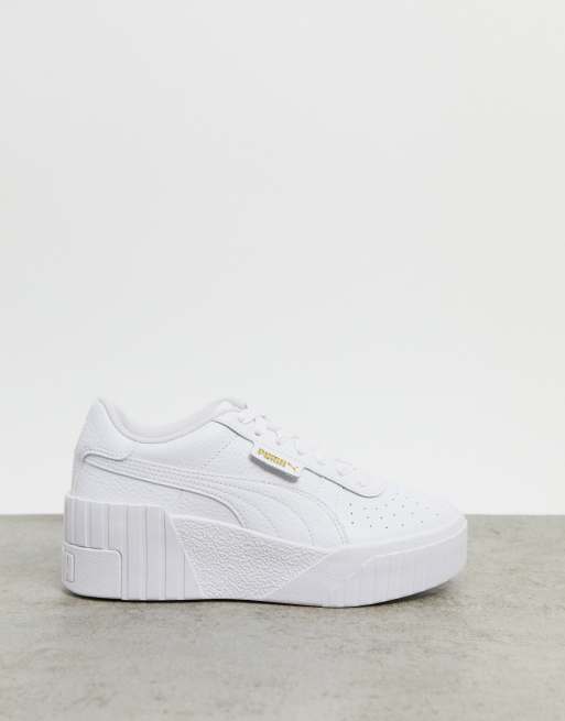 Puma cali best sale wedge blanche