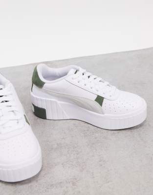 puma cali wedge sneakers in green