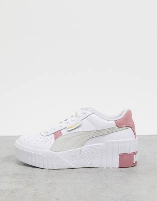 puma cali white and pink trainers