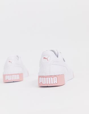 puma cali white and pink sneakers