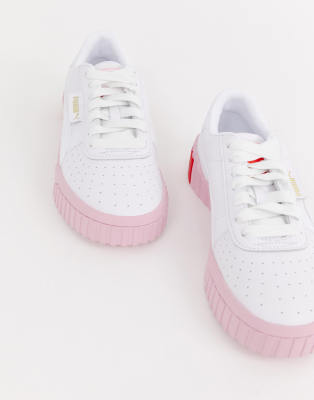 puma white pink sneakers