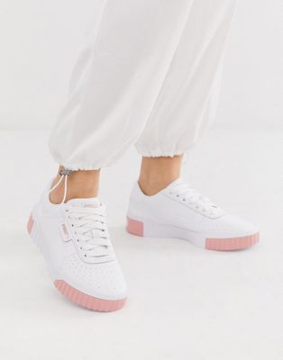 puma cali pink and white trainers