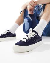 Original Penguin canvas mix casual boat shoes in navy | ASOS