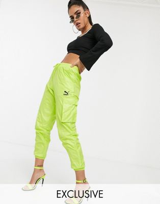 Puma Cargo Trousers in Lime Green