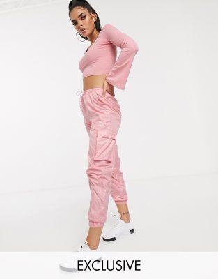 pink cargo pants for women