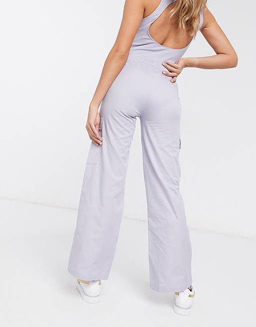 Trousers & Leggings Puma cargo wide leg trousers in lilac - exclusive to  