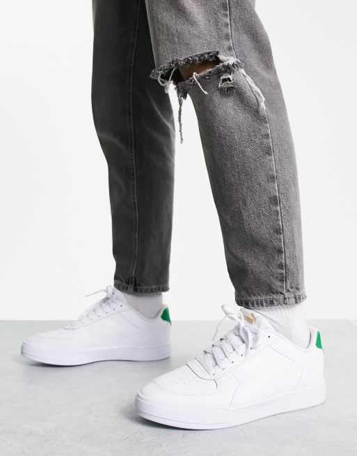 Puma White/Green Caven Lace-up Trainer