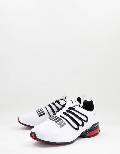Puma Cell Regulate Mesh trainers in white black and red