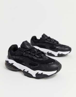 puma cell venom black and white trainers