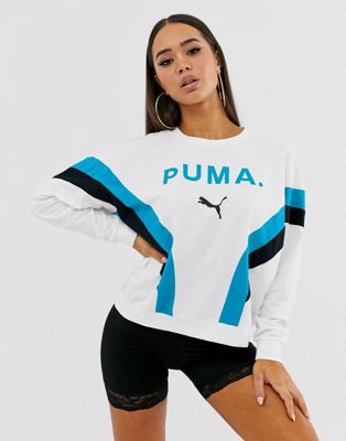 Puma Chase Sweatshirt in White | ASOS