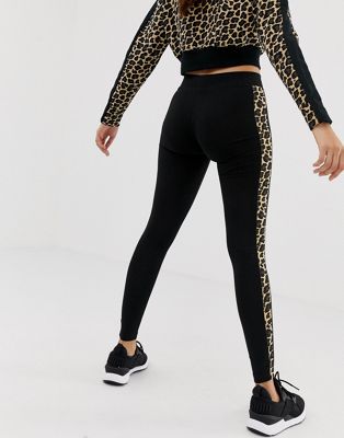 puma cheetah print side stripe t7 legging