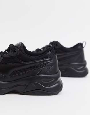 puma cilia chunky trainers in black