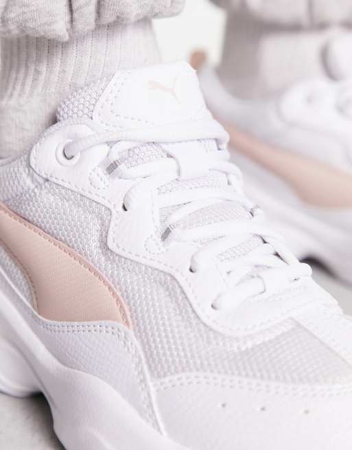 Puma Cilia chunky trainers in white and pink exclusive to ASOS