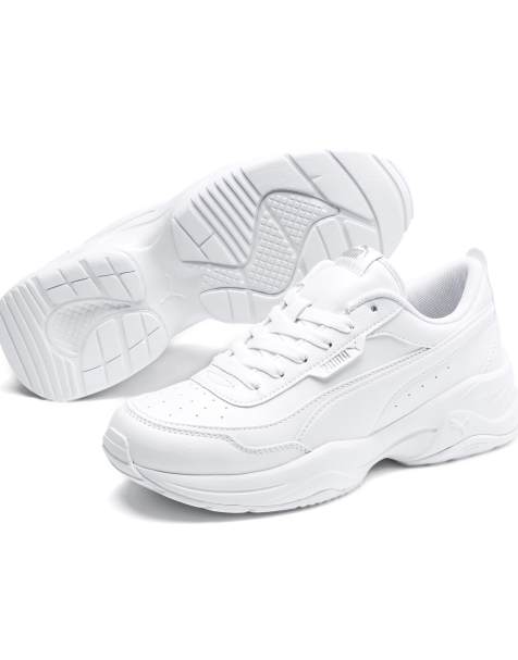 Puma Cilia mode trainers in white and silver - view 1